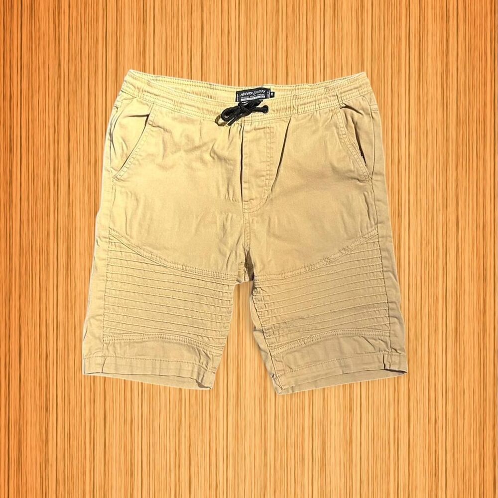 Tan cargo joggers with adjustable waist